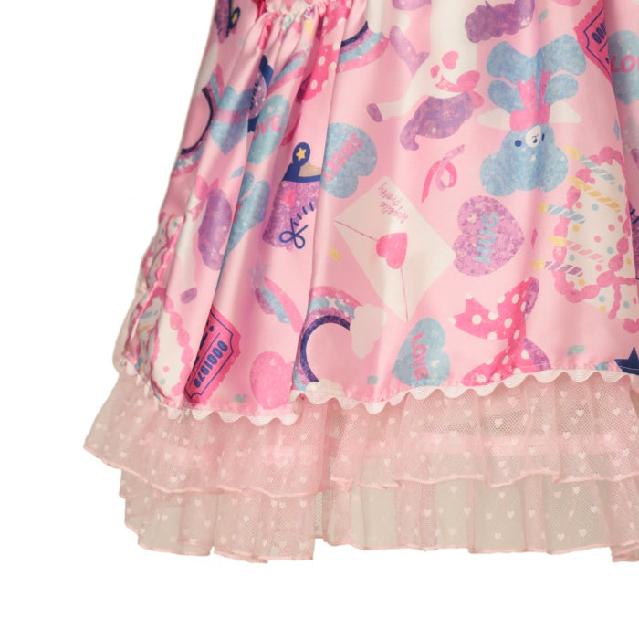 Angelic Pretty サロペット ピンク USED】Girly Stickerサロペット