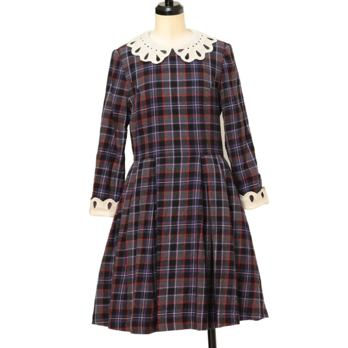 Jane Marple ティアドロップカラーのワンピース タータンチェック Jane Marple ティアドロップカラーのワンピース タータンチェック