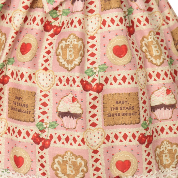 LaPatisserie～Mon peche mignon～柄ジャンパースカート La Pâtisserie ~Mon Péché Mignon~ Apron JSK by Baby, the