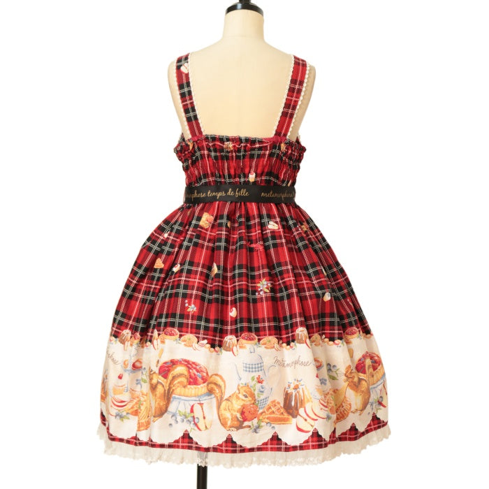 プラスサイズ メタモルフォーゼ森のパティシエ ジャンパースカート(赤)