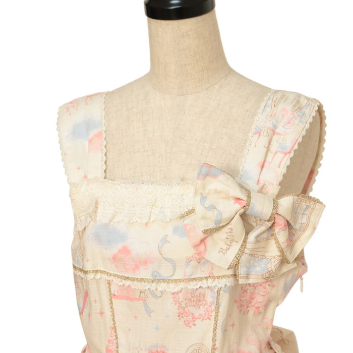 USED】Twinkle Dreaming Princess柄ジャンパースカートⅠ（クリーム