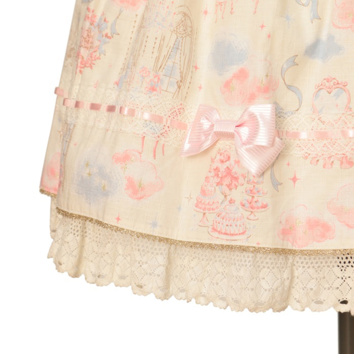 USED】Twinkle Dreaming Princess柄ジャンパースカートⅠ（クリーム