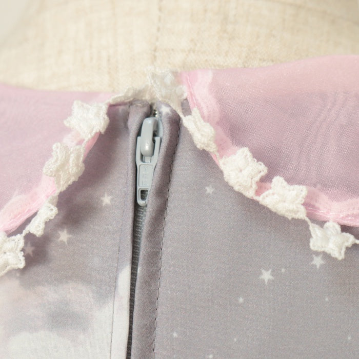 USED】Misty Sky Brilliant ColorワンピースSet（グレー×ピンク