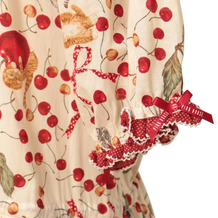 USED】【PINK HOUSE×MISAKO&ERINKO】キャットチェリードロッププリント