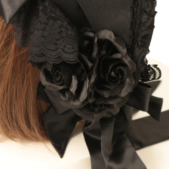 USED】ローズリボンボンネット（ブラック×レッド） | Triple*fortune