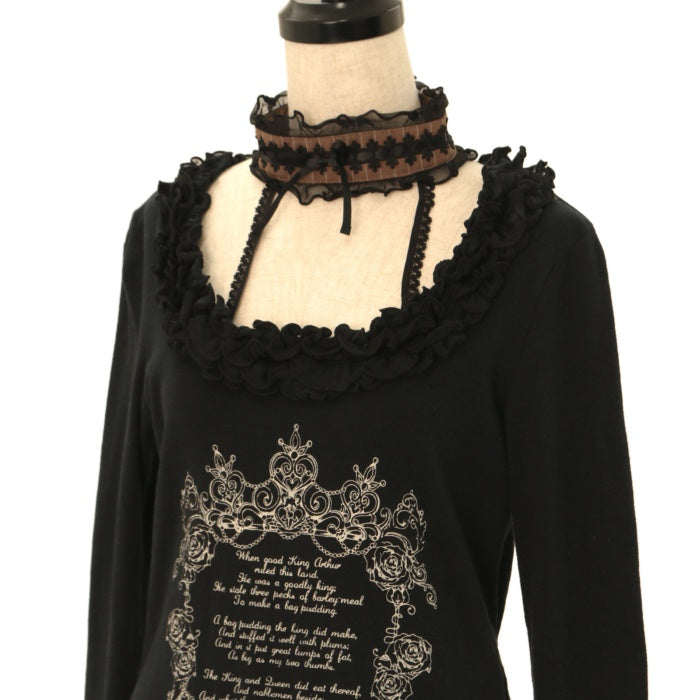 エイチナオト h.NAOTO FRILL チョーカーデザインカットソー フリル USED】FRILL チョーカーデザインカットソー | h.NAOTO