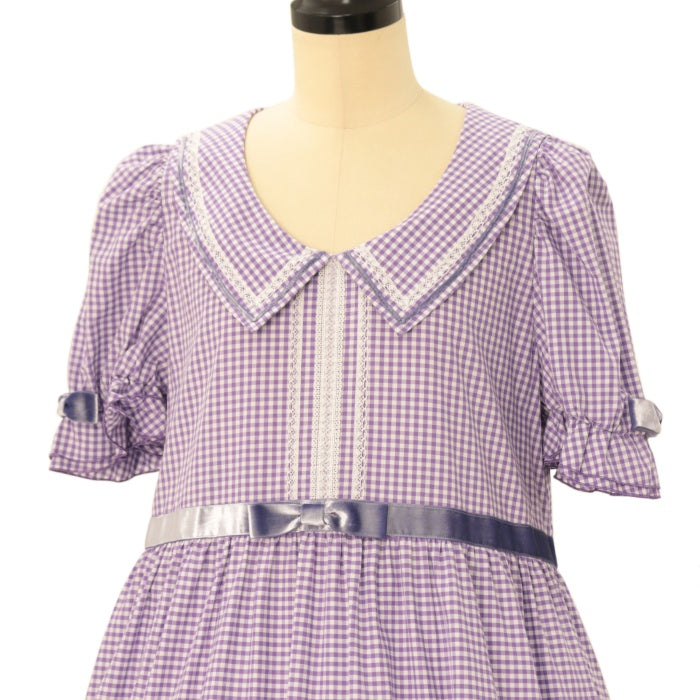 USED】【Maria pipi】セーラーカラーチェックレースドレス | その他 