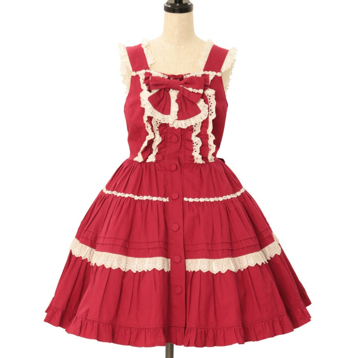 Cornet ギャザーティアードジャンパースカート コルネット ワンピース USED】前開きティアードジャンパースカート | Cornet | ロリータ