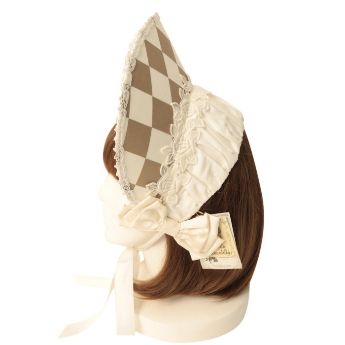 Enchantlic Enchantilly ダイヤ柄ボンネット USED】ダイヤ柄ハーフボンネット | Enchantlic Enchantilly