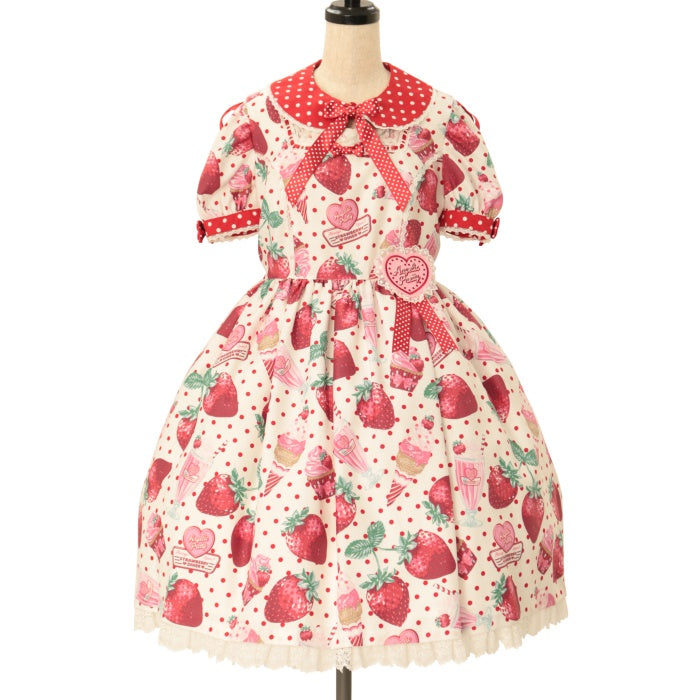 ワンピース ANGELIC PRETTY fresh strawberry dinner USED】Fresh Strawberry Diner ワンピース | Angelic Pretty