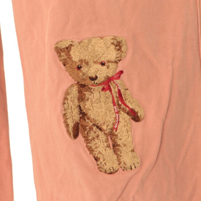 【美品】カールヘルム　テディベア刺繍ベスト　裏地総柄　クマ　熊　ピンク 1d6f680cc7904a15875b44d09d279d
