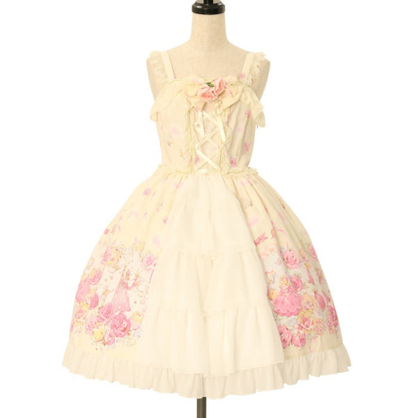 おやゆび姫～マイアの出会いの物語～柄ジャンパースカートⅠ型 BABY USED】おやゆび姫～マイアの出会いの物語～柄ジャンパースカートⅠ