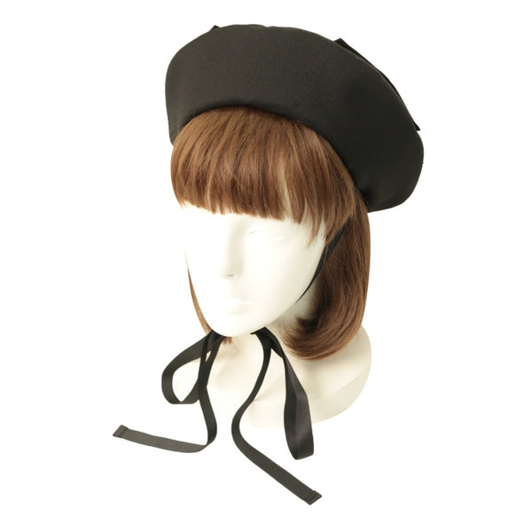 Jane Maple 黒 ベレー帽 ベルベット リボン付き Jane Maple 黒 ベレー