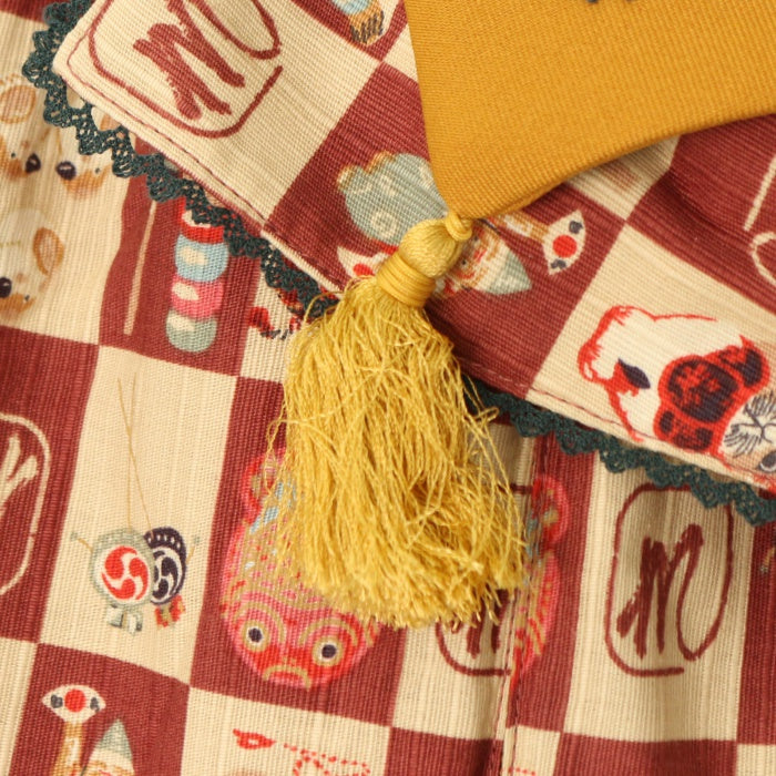 USED】【プラスサイズ】すずめのおはじき遊び タックジャンパー