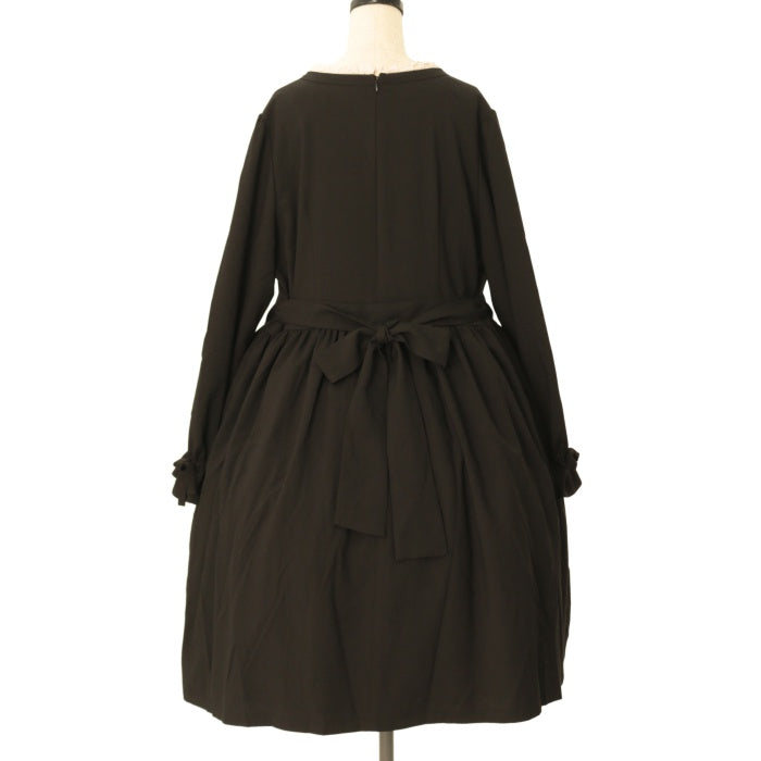 no773フリル黒リボンヨークギャザーワンピース　リネンコットン　生成り Ray BEAMS（レイビームス）の「Ray BEAMS / コットン ヨーク