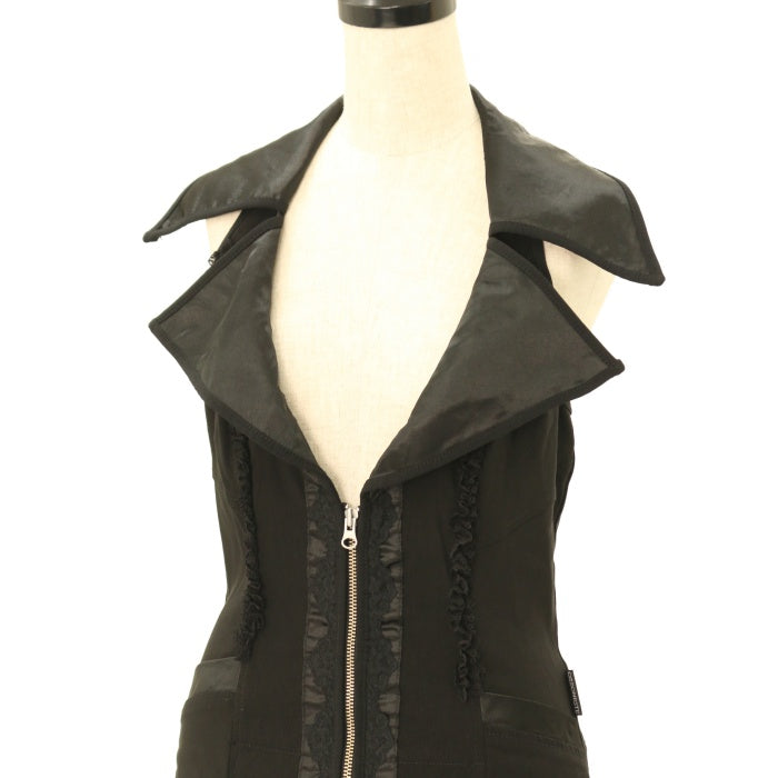 USED】ONESTE プリーツ切替ホルターネックジップジャンパースカート