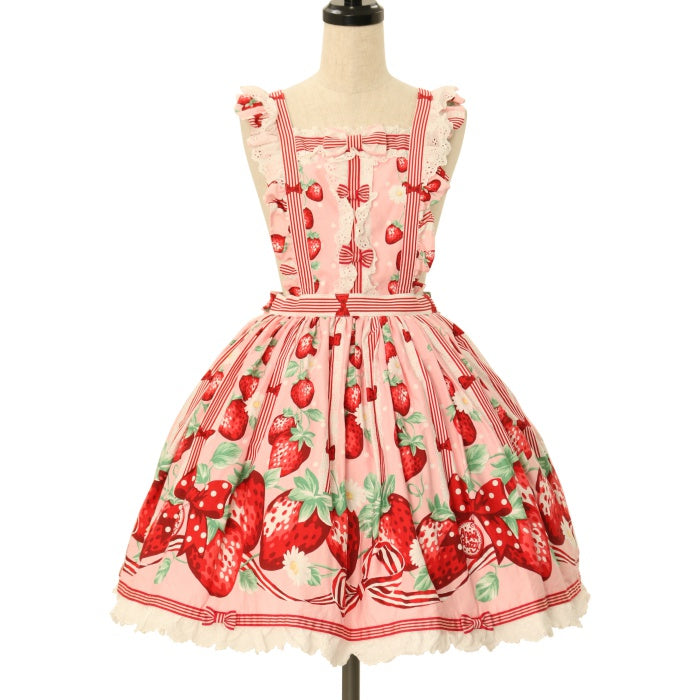 USED】摘みたていちごエプロン風スカート | Angelic Pretty | ロリータ