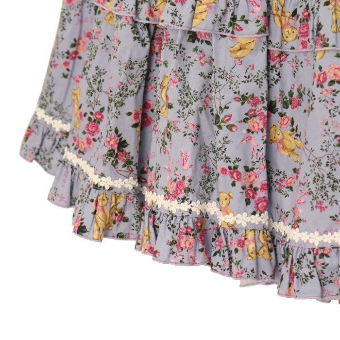 USED】ガーデニングくまちゃん ティアードジャンパースカート