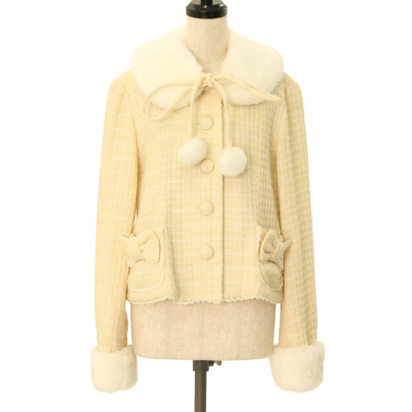 Angelic Pretty ファンシーリボンショートコート USED】ファンシーリボンショートコート(ラメワッフル) | Angelic