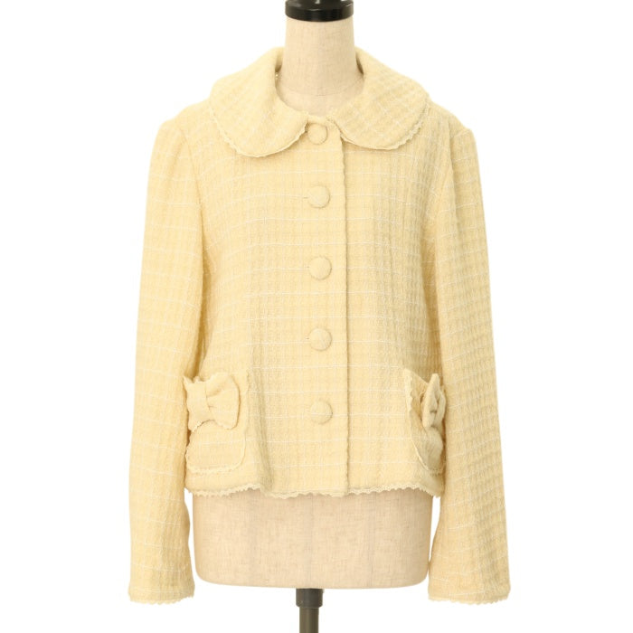 USED】ファンシーリボンショートコート(ラメワッフル) | Angelic