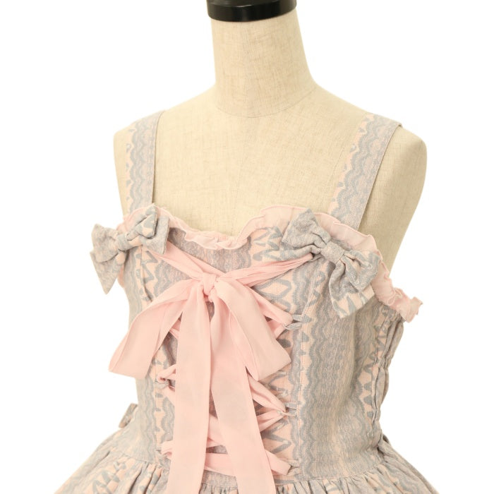 USED】Lace up doll あみあげジャンパースカート+ヘッドドレスセット