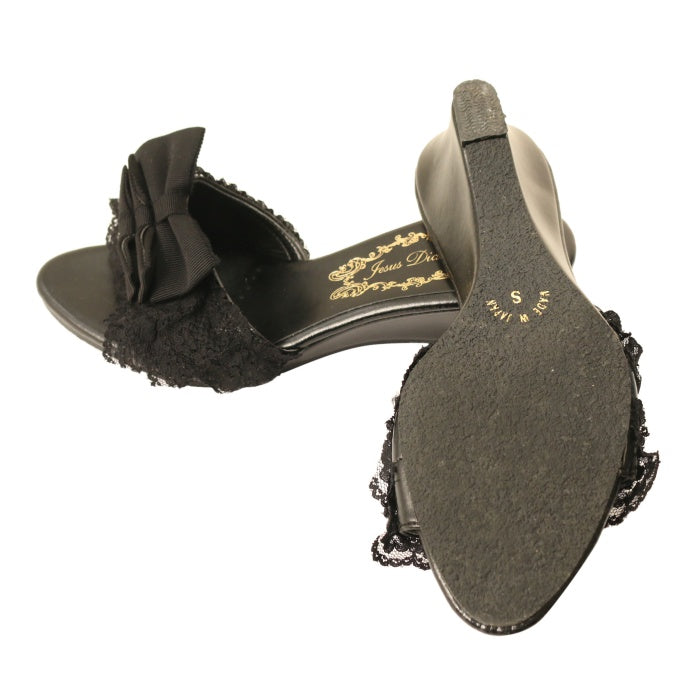 ☆Jesus diamanteグログランリボンロゥウエッジミュール ホワイト☆ Christian Louboutin | Just jewel 85 silver mules | Savannahs