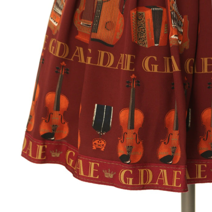 USED】【Mサイズ】バイオリンプリントのミニスカート | Jane Marple