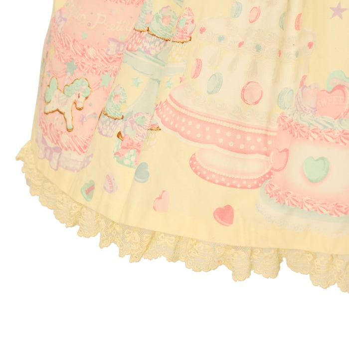 angelic pretty 摘みたていちごエプロン風スカート ホワイト Angelic Pretty - アンジェリック プリティー摘みたていちごエプロン風