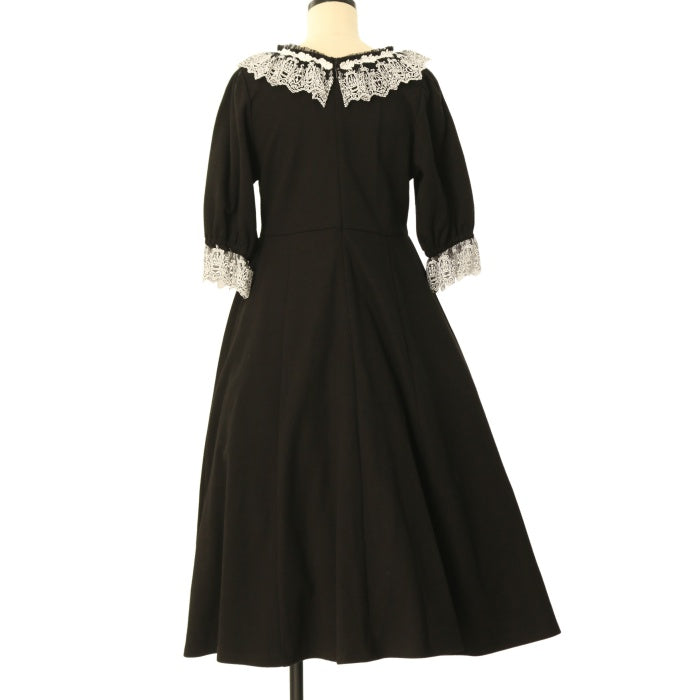 Moi-meme-Moitie ワンピース　13号 Moi-meme-Moitie / サイドギャザー十字架ワンピース 13号 黒×青 Y-25