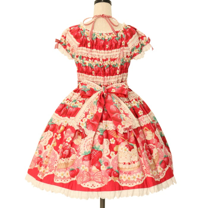 Angelic Pretty｜麦わらミニハット＋お袖留　いちごセット　赤 Angelic Pretty｜麦わらミニハット＋お袖留 いちごセット 赤
