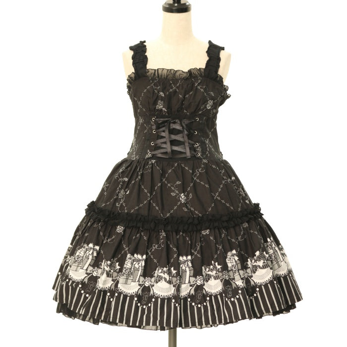 USED】FRILL プレゼントボックス柄ジャンパースカート | h.NAOTO