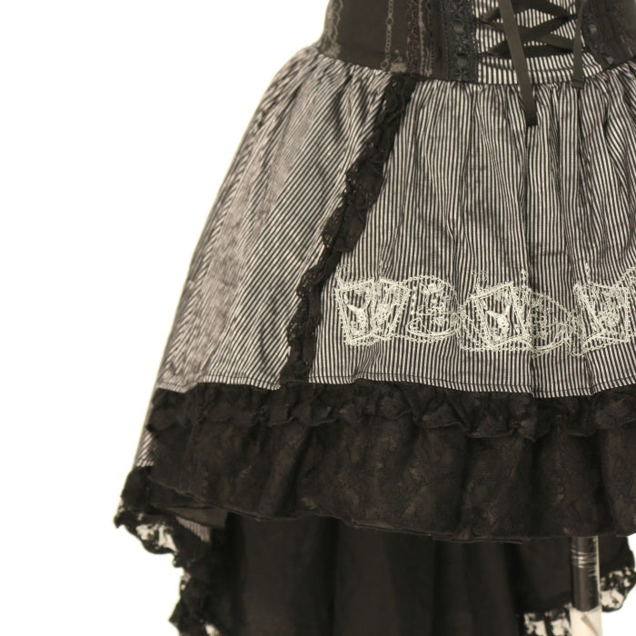 USED】FRILL ハイウエストバッスルスカート（ブラック×シルバー） | h