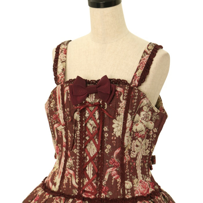 【8月最終】BABY/アントワネットブーケ/ロリータ/ゴスロリ USED】アントワネットブーケ柄 ゴブランコルセットジャンパースカート