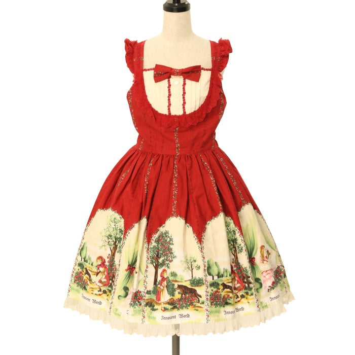 USED】【Mサイズ】赤ずきんヨークレースジャンパースカート | Innocent  