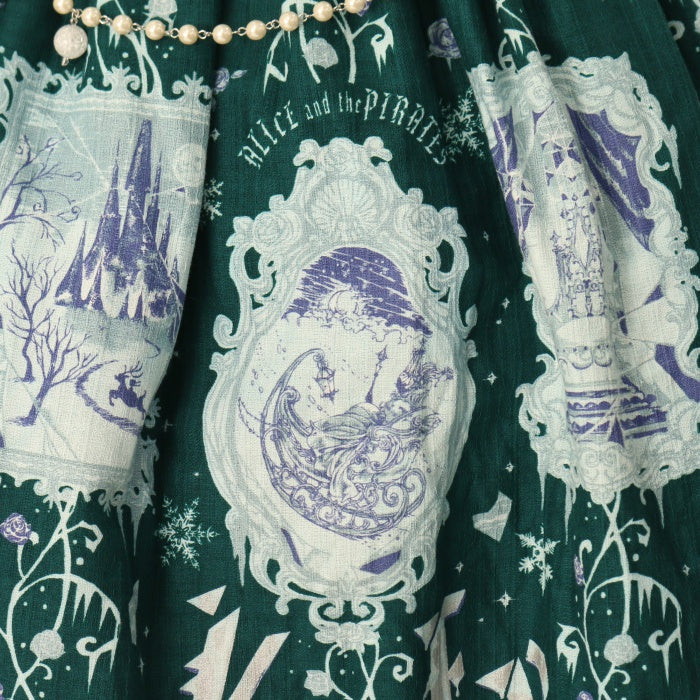 レア！希少！氷の女王と白の魔法柄ジャンパースカート①型クロ レア！希少！氷の女王と白の魔法柄ジャンパースカート①型クロ