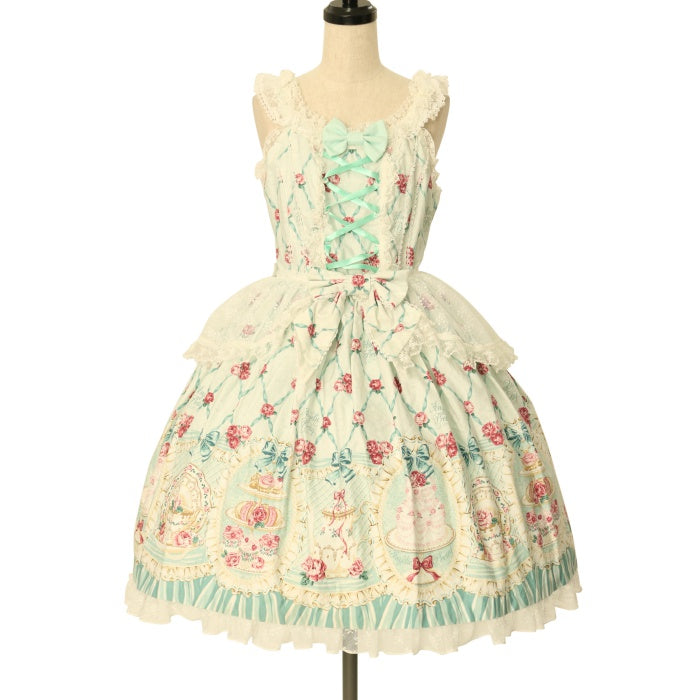 :*3様 AngelicPretty Salon de thé Rose JSK USED】Salon de thé Roseジャンパースカート | Angelic Pretty