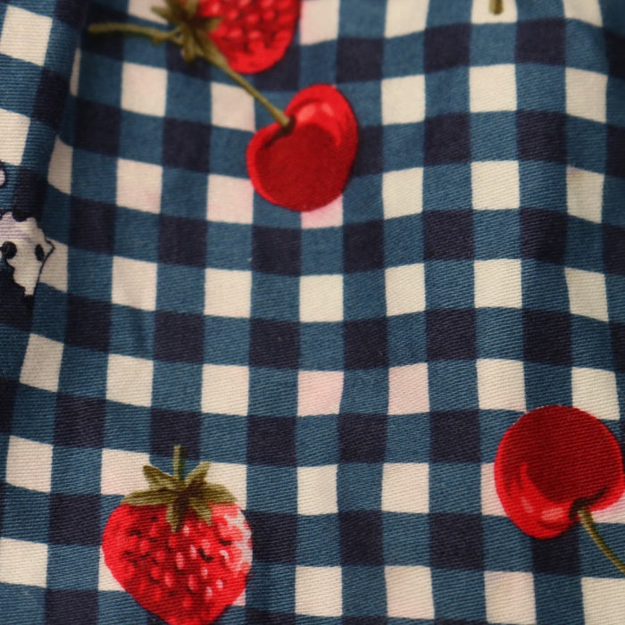 メタモルフォーゼ　ギンガムチェックチェリージャンスカ USED】ギンガムチェリーシャーリングジャンパースカート