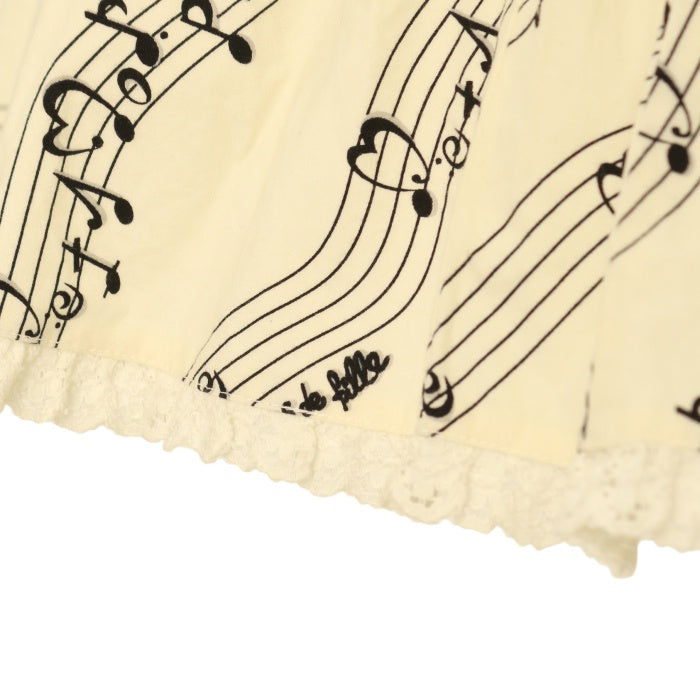 USED】Melody Noteベルト付ジャンパースカート（オフホワイト