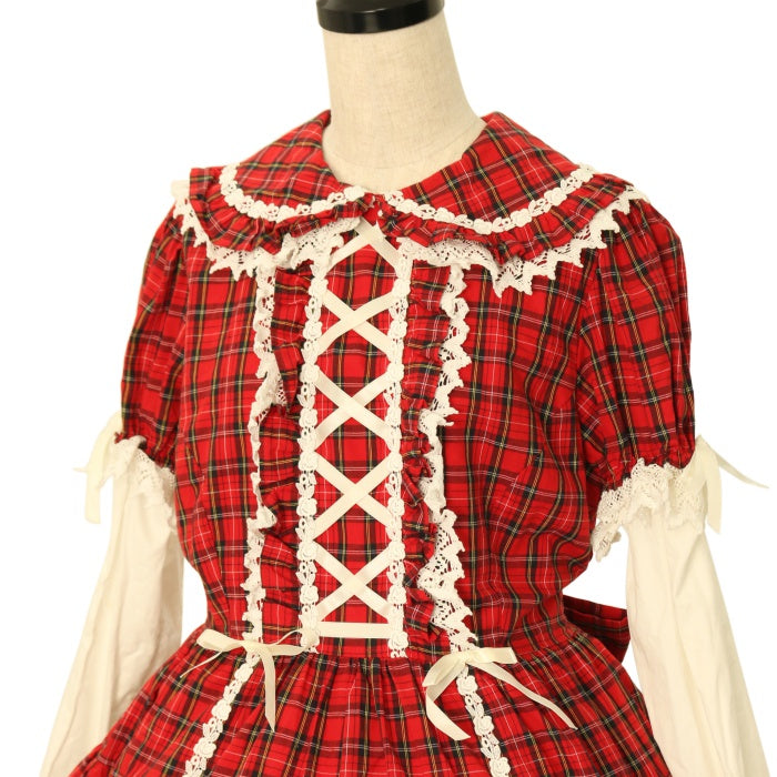 USED】タータンチェックサイドフリルワンピース | Cornet Wunderwelt