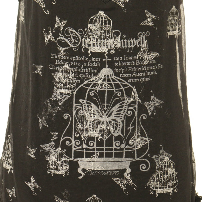 USED】Blood バタフライケージプリントレースアップチョーカー