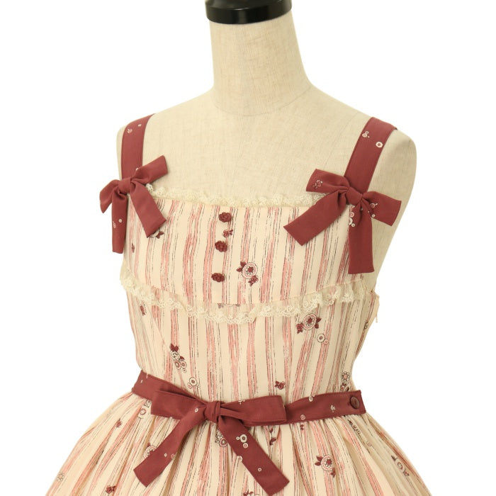 USED】ヴェルサイユの舞踏会柄ハイウエストジャンパースカート