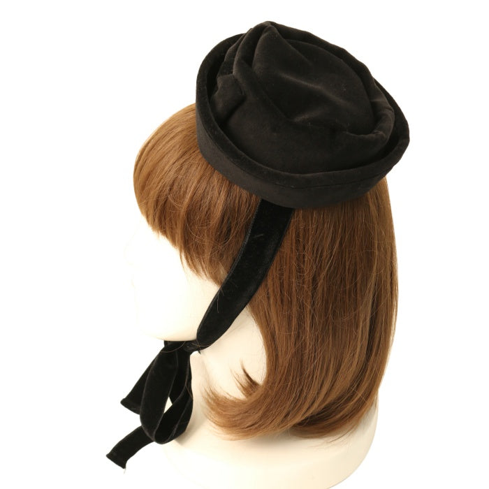 メタモルフォーゼ　別珍リボン付ミニ帽子　ブラック USED】別珍リボン付ミニ帽子 | metamorphose | ロリータ ゴスロリ