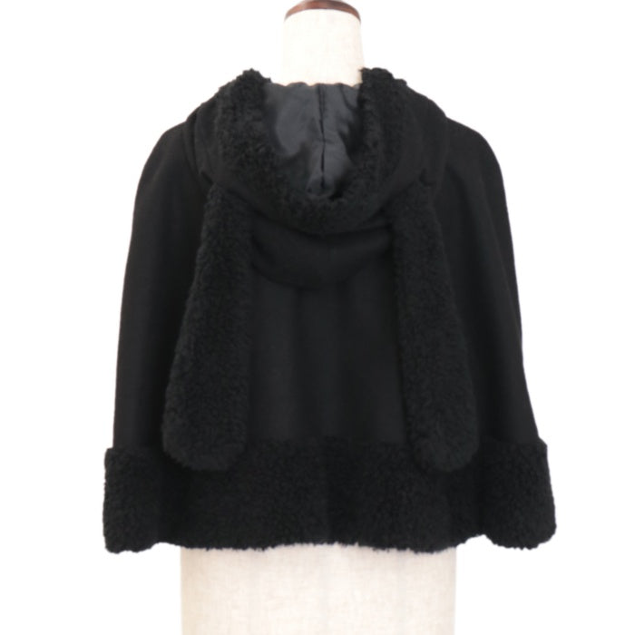 PEACE NOW ウサ耳 黒ケープ USED】【PEACE NOW/Mサイズ】王冠刺繍うさ耳フード付きケープ | BLACK