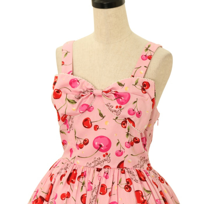 USED】Vintage Cherryリボンジャンパースカート（ブロード