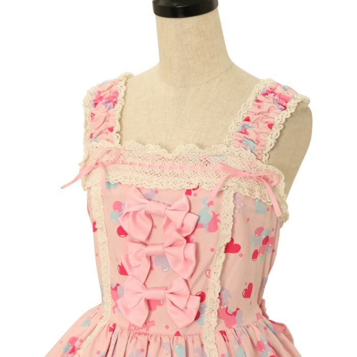 USED】ドリーミィポニーリボンリボンジャンパースカート＋カチューシャ