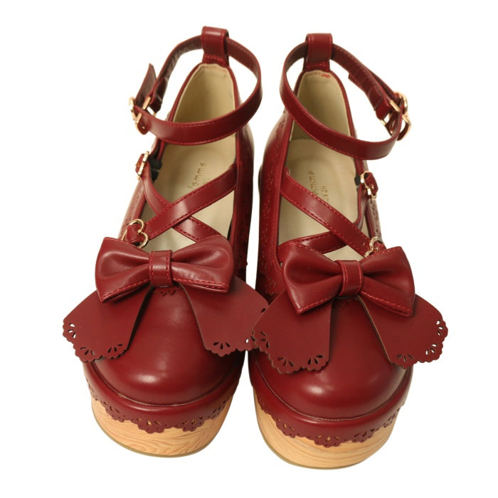 axes femme（アクシーズファム）の「スカラップ木底風シューズ