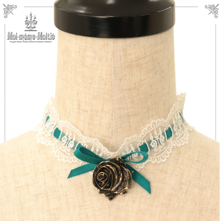 Rose Logo Charm Lace Choker | Moi-même-Moitié | Wunderwelt