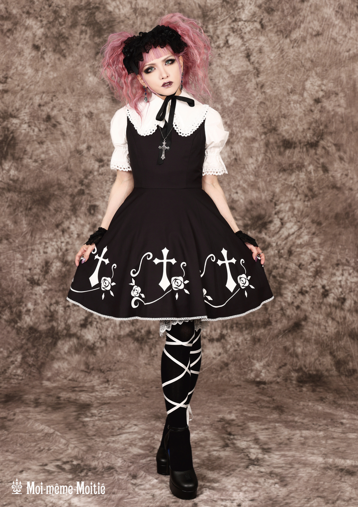Moi-meme-Moitie 薔薇十字ジャンパースカート9号(黒) Moi-même-Moitié / 薔薇十字ジャンパースカート（ブラック・9号）