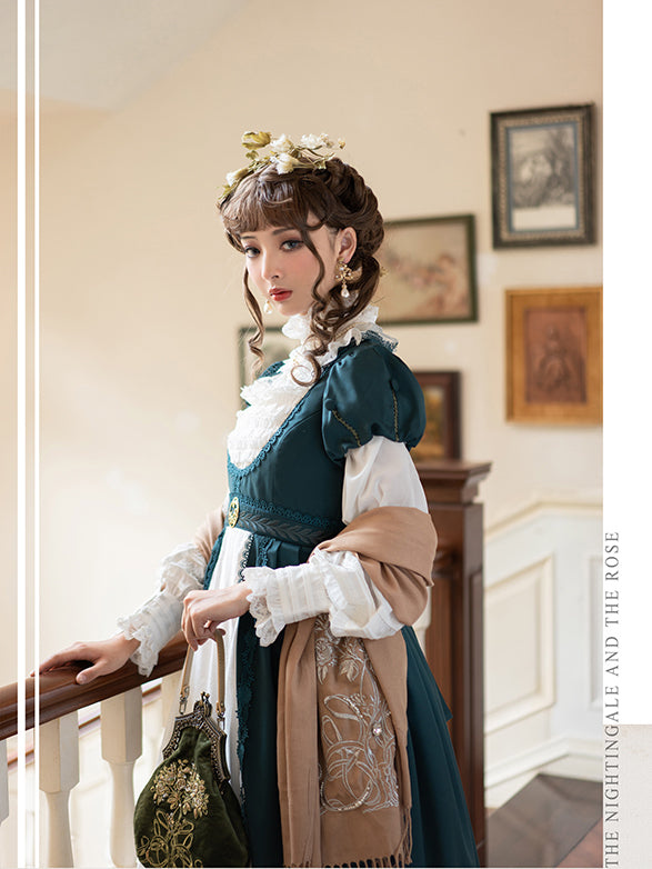 The Nightingale and the Rose Embroidered Empire Waist Long OP